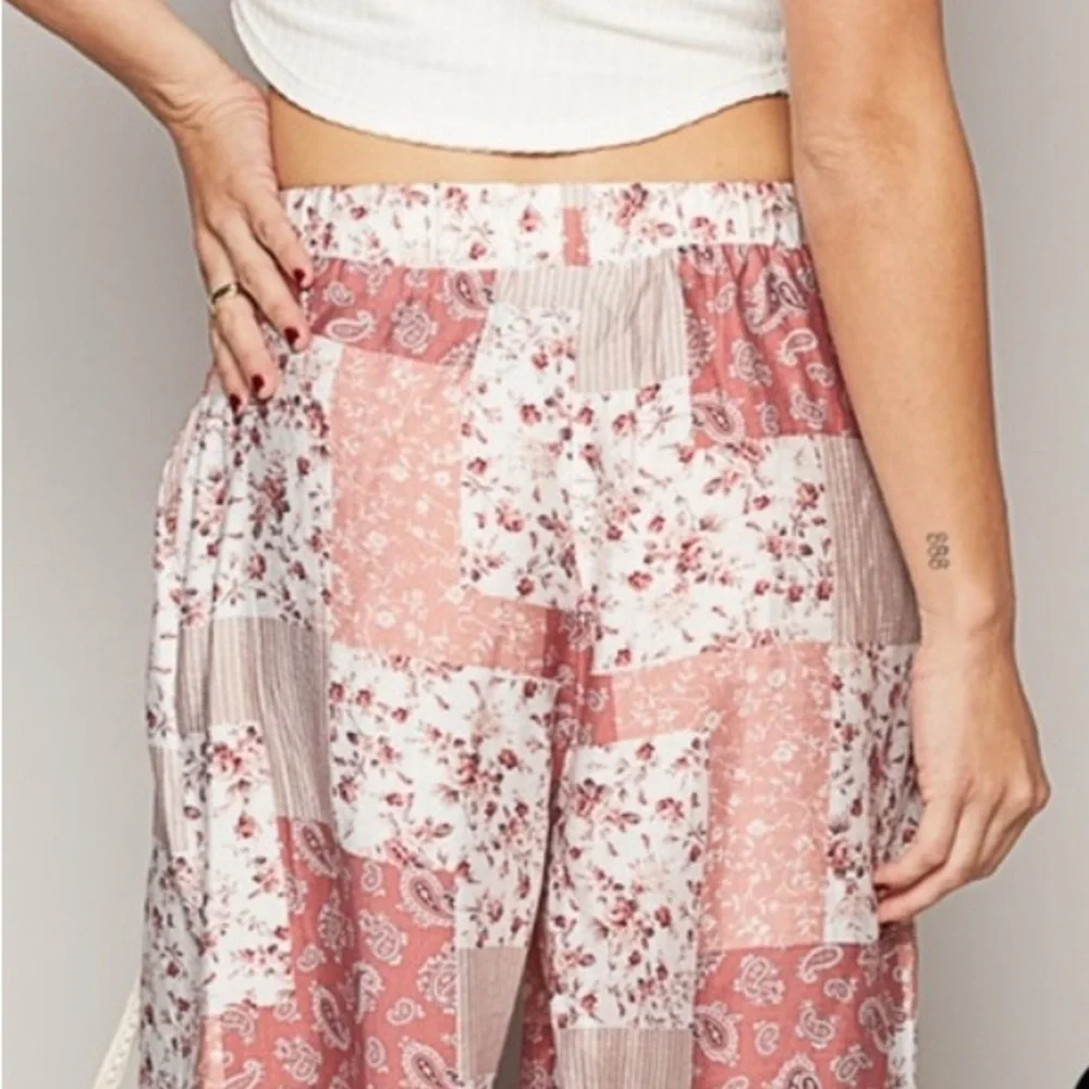 POL Pink Patchwork Joggers in Rose Multi Print 🌸💗 Lightweight, Cozy & Comfy 🌸💗